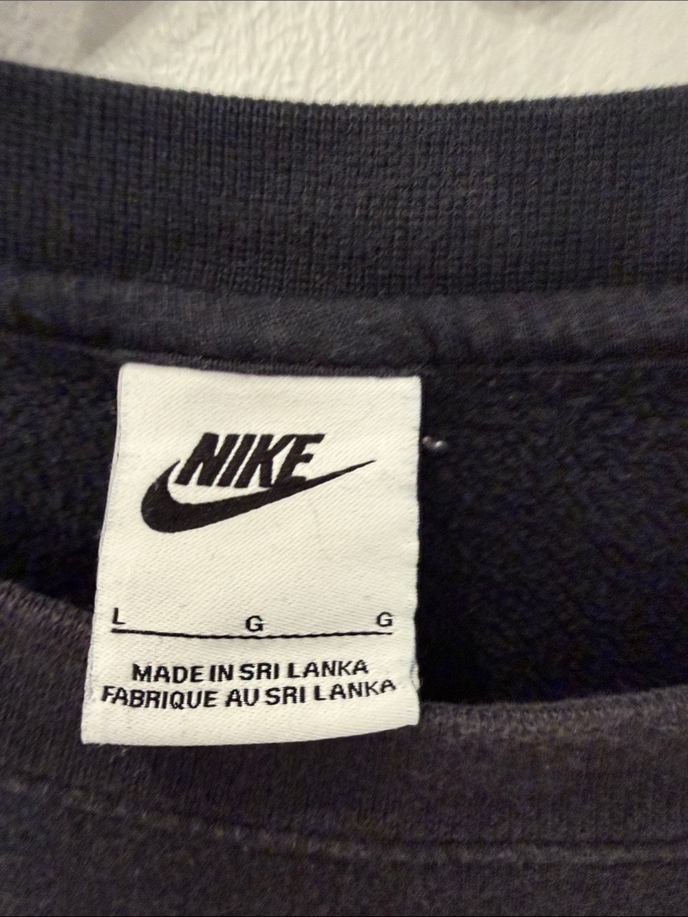 Nike Men's Charcoal Crewneck Sweatshirt with White Swoosh - Picture 2 of 4